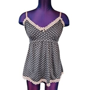 Marilyn Monroe Y2K Gray & Pink Sexy Lace Cami‎ Slip Top Size Medium Women's U39